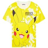 Pokémon Pack Camisetas Niño y Adolescente Pack de 1 o 3 Camisetas Manga Corta Ropa de Verano Pikachu Anime Ropa Regalo para Niños (11-12 Años, Amarillo, 1)