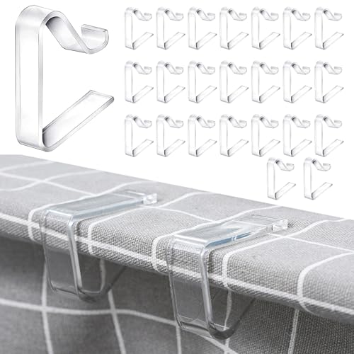 Oruiiju 24-Pack Clear ABS Plastic Tablecloth Clips | Fits 1.3