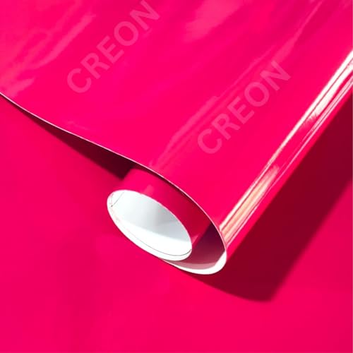 Image of CREON Pink Gloss Peel and Stick Self-Adhesive Removable Thicken Waterproof for Kitchen Countertop Cabinet Wardrobe(24X50 NCH, Dark Pink Glossy)