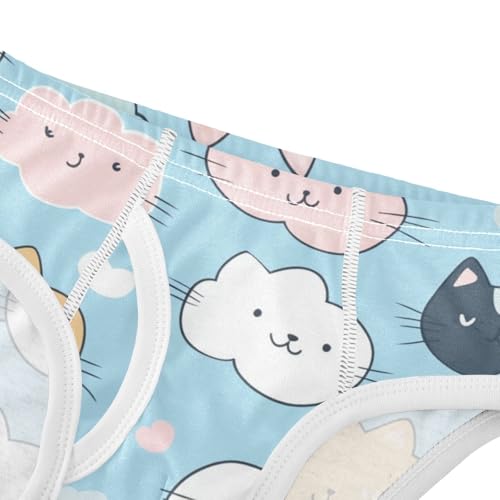 KLL Cats with Cute Clouds Pattern with blue Toddler Boys Pure Cotton Underwear Breathable Undies4
