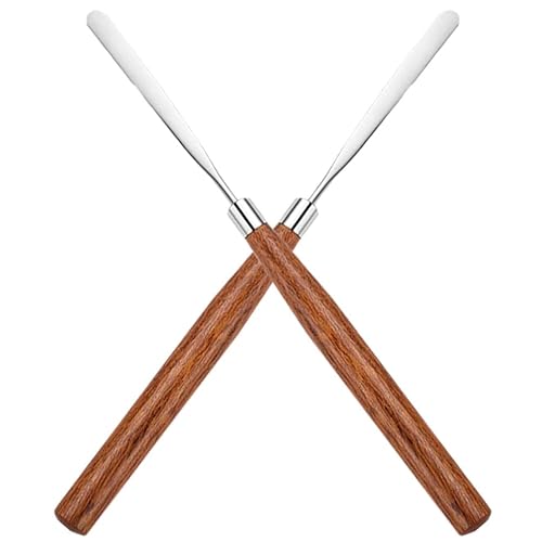 Uonlytech 2pcs Beauty Spatula Handle Makeup Mixing Tools for Foundation Face Nail Polish Easy to Clean for Salons Mixing