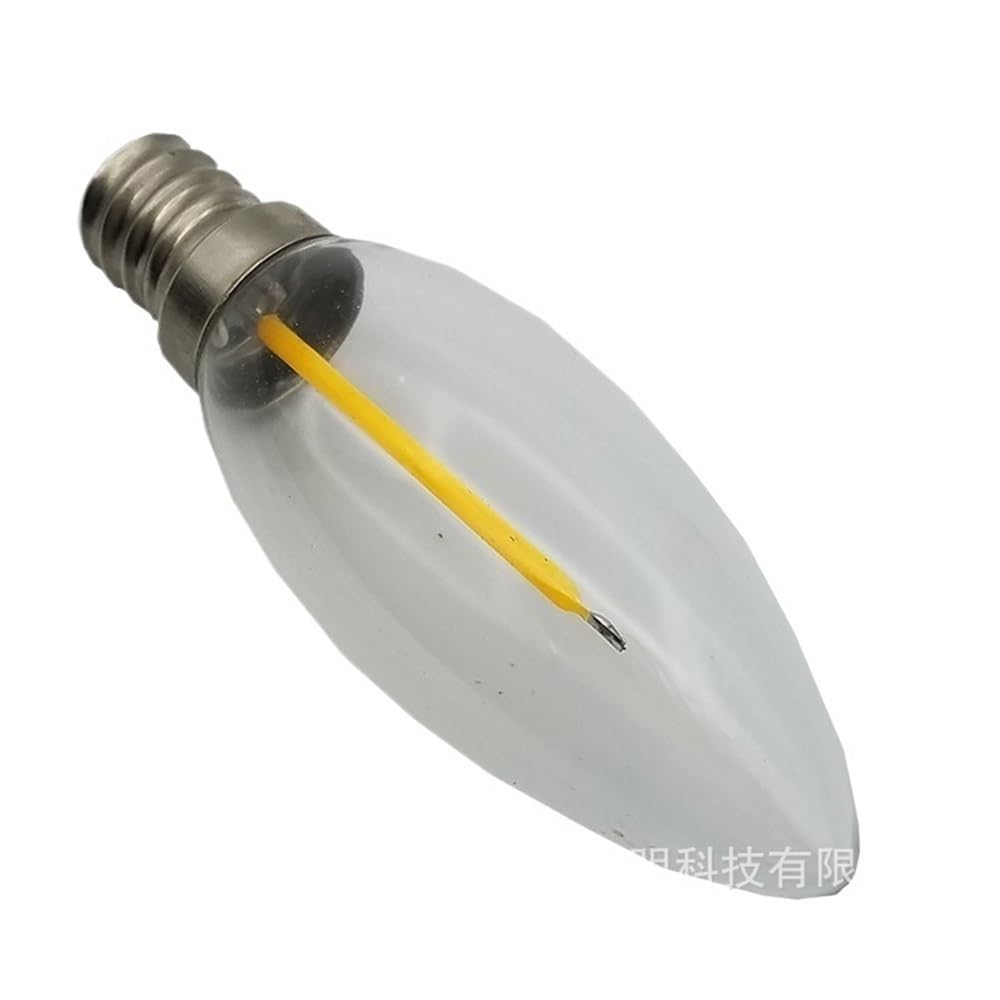 Pack de 50, lampe bougie LED DC12V 0.7W C25 E12/E14 lumière cristalline