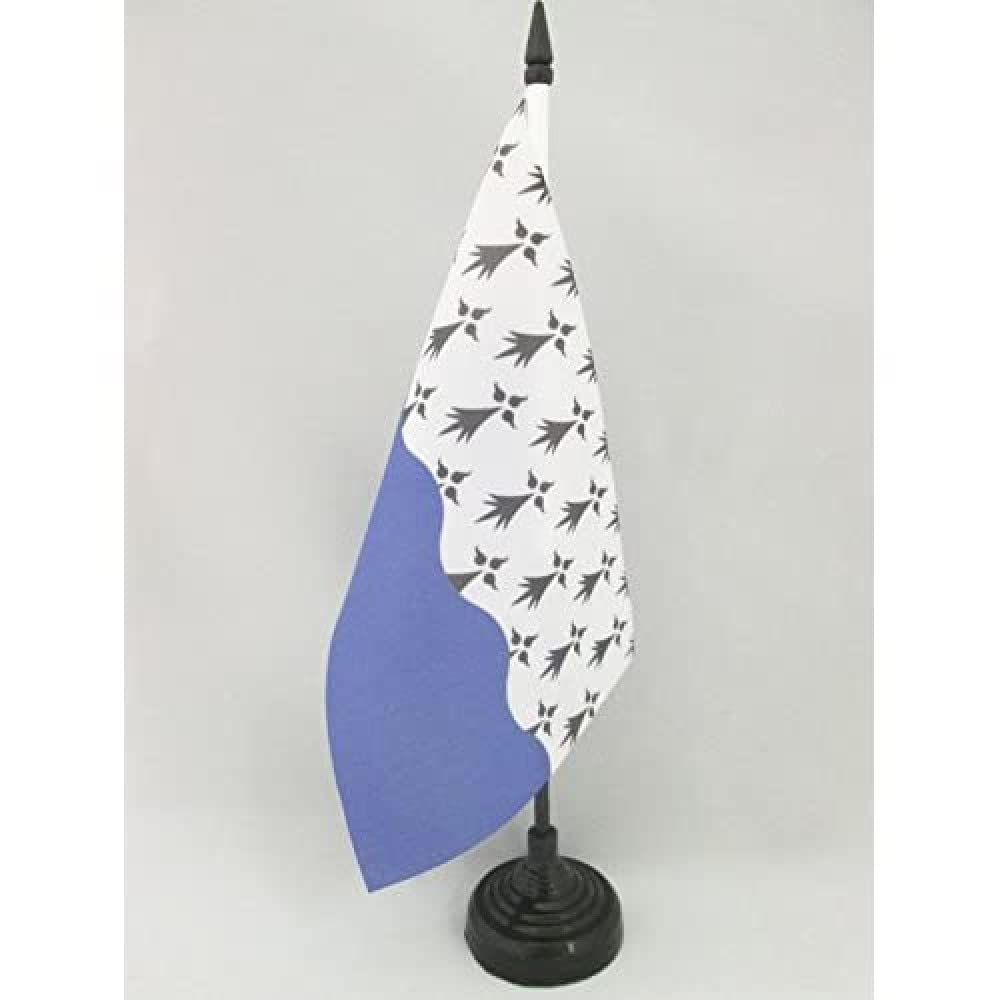 AZ FLAG French Department of Morbihan Table Flag 5'' x 8'', Department of France Office Decoration 100% Polyester 21 x 14 cm