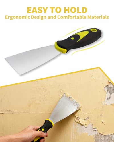 5 PCS Putty Knife, 2 Inch Spackle Knives, Stainless Steel Paint Scraper for Repairing Drywall, Removing Wallpaper, Mud, Plaster Scraping, Applying Putty - Thumbnail 5