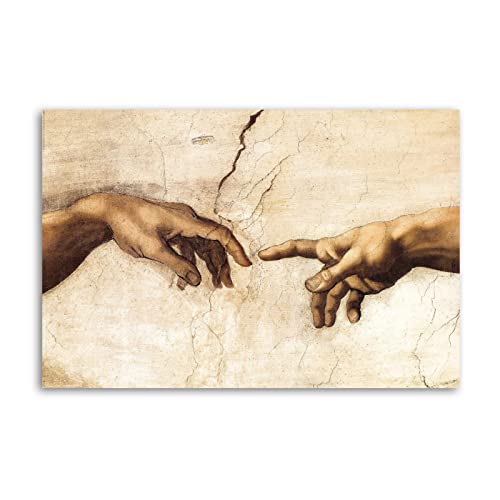 Creation of Adam Hand of God! Classical Religion Canvas Art Poster And Wall Art Picture Print Modern Family Bedroom Decor Posters 12x18inch(30x45cm)