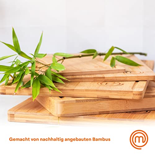 MasterChef Schneidebretter Holz, Schneidebretter Bambus, 38cm x 27,5cm / 34cm x 23,5cm / 23cm x 15cm, Holzbretter (Groß, Mittel und Klein)… – Ansicht 3