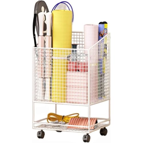 Support de rangement pour tapis de yoga et rouleaux en mousse, panier à roulettes noir
