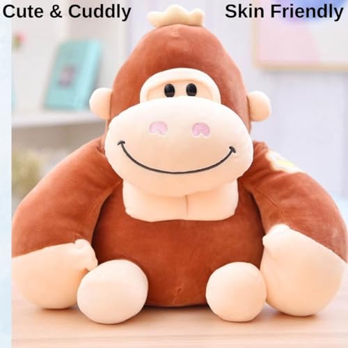 Image of A Little Swag Cute Brown Gorilla Stuffed Toys - 25 cm Animal Figure Plush Teddy Bear for Boys, Girls, Kids, Birthday Gift, Car Hanging, Home Decor
