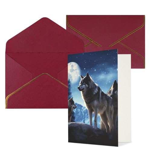 STVYUKL O[eBOJ[h _[Nbh̕t Thinking of You Card wolfs Happy Birthday  ҏ  m[gJ[h @p 4x6