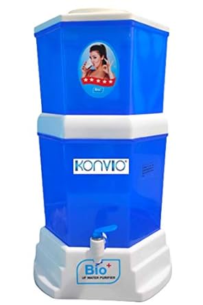 Konvio Neer Gravity Based Bio Non-Electric Water Filter and Purifier With Plastic Tap, 22 Litre (Active Carbon + UF gravity)