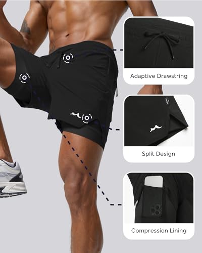 Image of maamgic Men's Athletic Running Shorts with Liner Ultra Lightweight Workout Shorts 5 inch / 7 inch