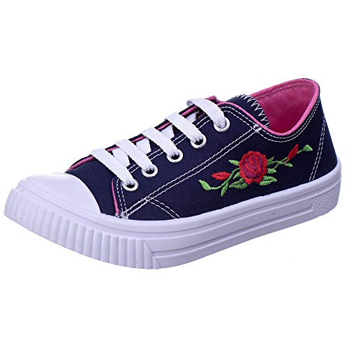 Tênis Infantil Feminino Passeio Confortável - AS169 Cor:Azul Marinho;Tamanho:27/28