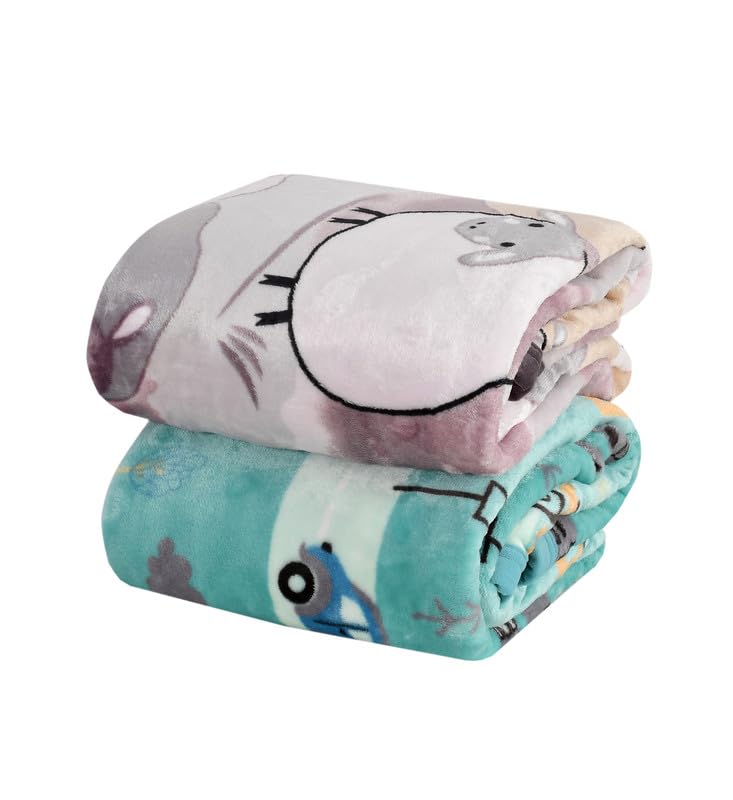 Florida All Season Ultra Soft Kids AC Blanket/Baby Wrapper/Flannel Baby Blanket for 0-5 Yrs Kids(110x150cm) Pack of 2, Sky Blue