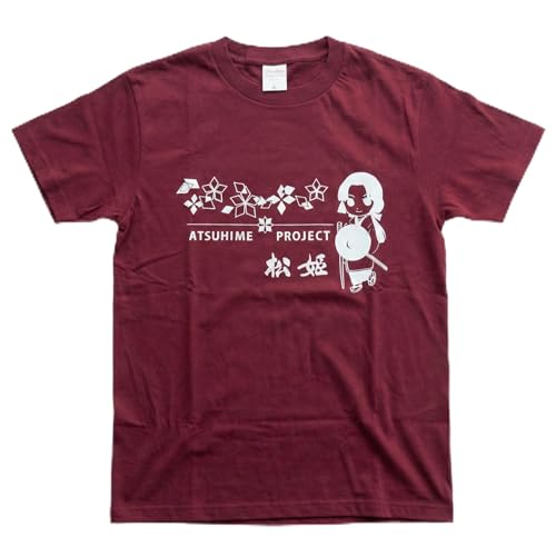 オリジナルデザインTシャツ 松姫 武田松姫 信玄 姫 Tシャツ 男女共用 レディース メンズ かわいい アパレル コットン (L,バーガンディ)