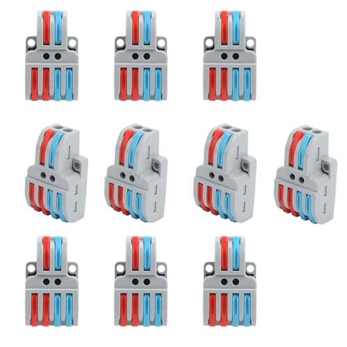 Image of XELYTON Wire Clip Connector, Universal Connection Terminals, Circuit Inline Splices Electric Connectors, Quick Connect & Freely Assemble Electrical Splicing Kit for Compact (2 In 4 Out, 10)