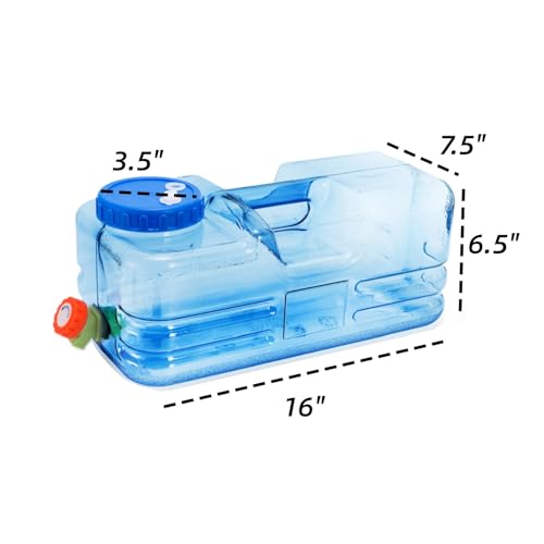 Dicunoy Camping Water Container, 2.6 Gallon Portable Water Jug with Spigot, Thick Water Dispenser Brick with Wide Filler Opening for Hiking, Picnic, Vehicle, Outdoor, Emergency, Hurricane Supplies
