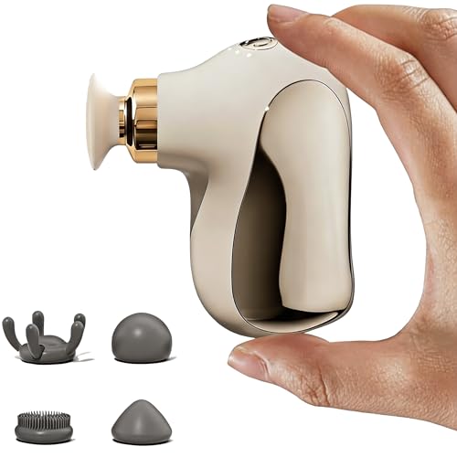 Image of Mini Massage Gun, Portable Deep Tissue Percussion Muscle Massager for Pain Relief, Quiet Handheld Device for Neck, Shoulder, Back, Leg, 4 Speeds & Long Battery Life, Travel-Friendly Gift