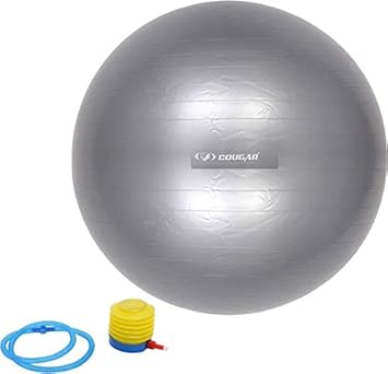 Cougar Anti Burst Gym Ball/ Swiss Birthing Stability Ball for Workout & Fitness/ Yoga Ball with Foot Pump for Men/Women (75 cm)