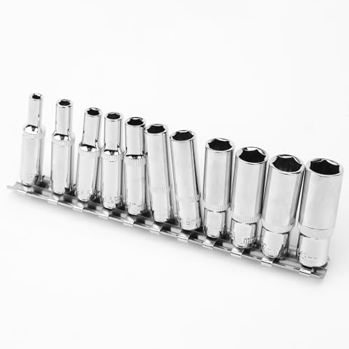 VZXZXE 11 llaves de vaso hexagonales de 1/4 pulgadas, 4-13 mm, juego de llaves de vaso para el mantenimiento de automóviles y máquinas