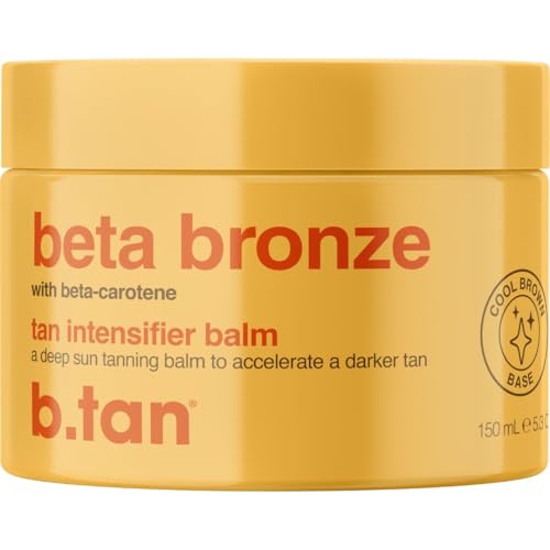 b.tan Intensive Browning Tanning Gel | Beta Carotene Balm – Tinted Sun Tan Accelerator, Oil-to-Balm Formula, Dark Tanner, Fast Bronze Suncare, Non Greasy, Water Resistant, Best for Outdoor, 5.3 Oz