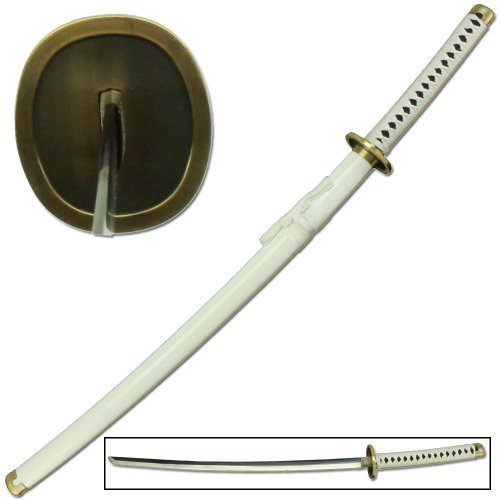 Japanese Anime One Piece Sword All White Original Carbon Steel Unsharpened Katana