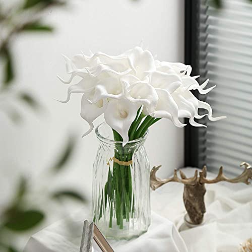 Ipopu 24Pcs Artificial Flowers Fake Calla Lily Flowers Real Touch Calla Lily Faux Flowers Arrangement Bouquet For Home Garden Office Party Wedding Bouquet Centerpieces Flower Home Decoration thumb #2