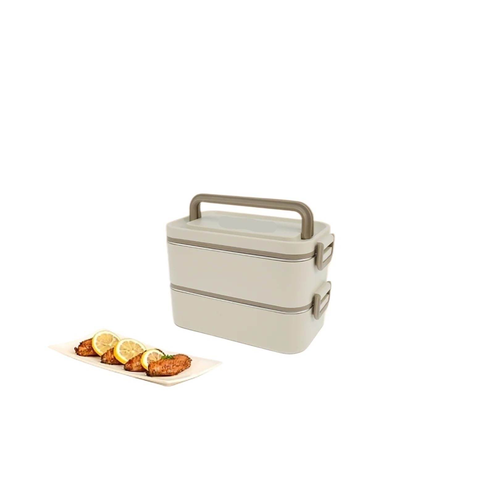 Schiscetta Pranzo Contenitore for alimenti portatile impilabile in acciaio inossidabile a 2 livelli, contenitore for alimenti da 2 litri