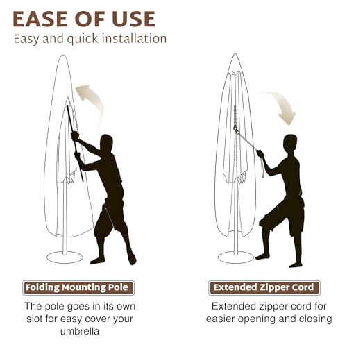 image for iBirdie Outdoor Patio Umbrella Cover Fits 9, 10, 11, 12, 13 Feet Offse