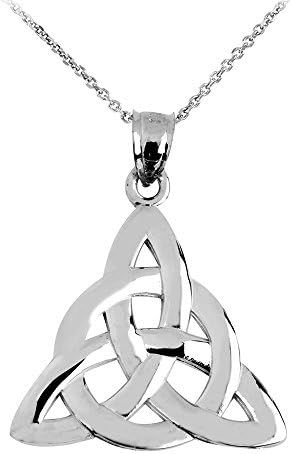 925 Sterling Silver Traditional Celtic Trinity Knot Pendant Necklace