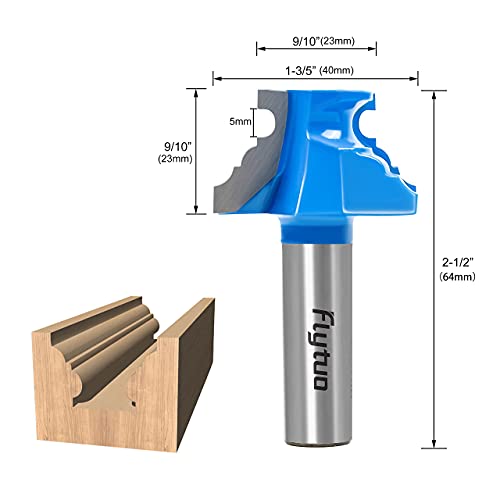 Image of 2PCS Bullnose Router Bits Set 1 /2 Shank, Architectural Molding Router Bit Set, Corner Rounding Edge-Forming Roundover Beading Router Bits for Woodworking Milling Tools