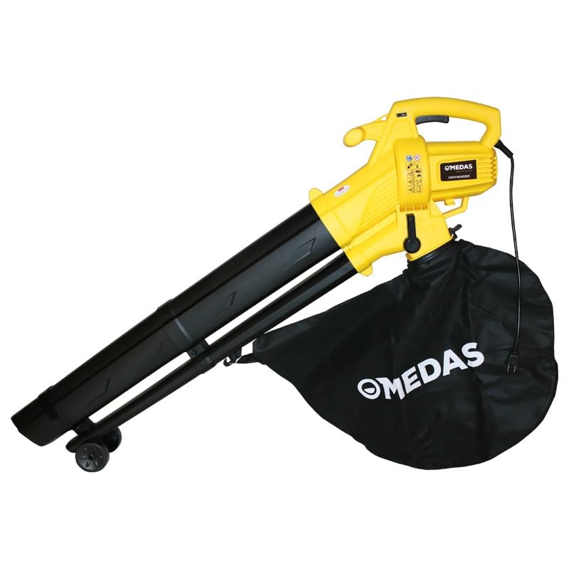 Souffleur de feuilles aspirateur broyeur avec sac 45L et cable 30m pour jardin