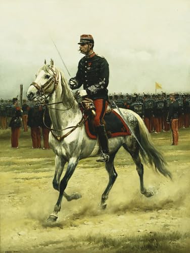 Tableau Jean Baptiste Edouard Detaille un officier de cavalerie impression toile 60x90cm