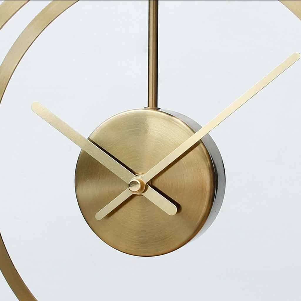 Solid Wood Desk Clock Home Clock Ornaments Desktop Desk Clock Modern Clock (Color : Gold, Size : 28CM)
