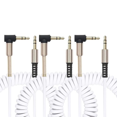 Cable de audio estéreo Jack 3.5mm en espiral, pack de 3 miniatura 1
