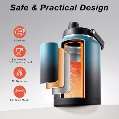 Image of Coolflask Titan 1.5 Gallon Water Bottle Insulated with Large Spout Lid