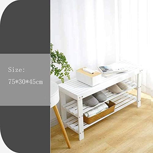 White Shoe Bench Home Minimalist Porch Door Can Sit Shoe Cabinet Simple Solid Wood Shoes Bench Shoe Rack