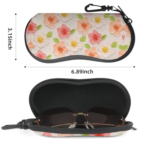 Image of Sunglasses Soft Case, Cute Ultra Light Portable Neoprene Zipper Eyeglass Glasses Case with Belt Clip for Men Women
