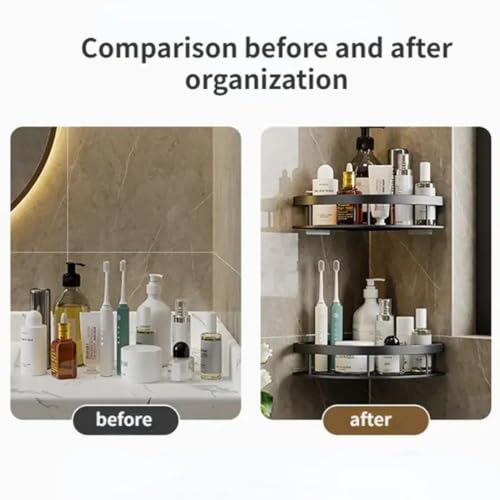 Image of Bathroom Organizer Without Drill | Self Adhesive Wall Shelf for Bathroom & Kitchen | Stainless Steel Bathroom Rack & Shampoo Holder | No Drill Wash Basin Storage Stand(Pack of 2)