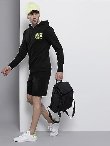 Image of The Indian Garage Co Men Regular Fit Typography Overhead Hooded Sweatshirt