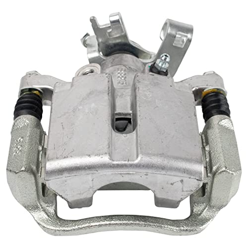 Image of TRQ Rear Right Brake Caliper w /Bracket Passenger Side | For 2005-2008 Chevrolet Cobalt 2008-2010 HHR 2004-2012 Malibu 2007-2009 Pontiac G5 2005-2010 G6 Saturn Aura 2004-2007 Ion