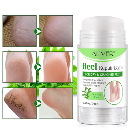 Cracked Heel Repair Cream, Heel Balm, Foot Cream for Cracked Heels and Dry Skin,Calluses Feet, Cracked Heel Repair Balm, Hydrates and Softens Dry Feet, 70G (Tea Tree) - Image 4