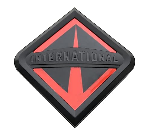 Image of 1x Grille International Emblem Truck Front Hood Badge Logo Replacement for International Truck All Series 3550901C2 (Black /Orange)