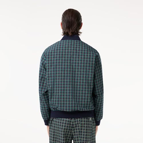 Image of Lacoste Men's Plaid Bomber Jacket W /Croc Badge