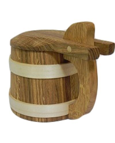 Wooden World - Jarra de cerveza de madera de roble, jarra con tapa, regalo muy sólido para el día del padre para hombres, 500 ML, 1 pinta - M06