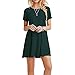 Produktbild Farchat Sommerkleider Damen Rundhals Kurzarm Casual Shirtkleider Lose Freizeitkleider Dunkelgrün L
