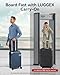 LUGGEX Luggage with Spinner Wheels, Polycarbonate Expandable Hard Shell Suitcase, Carry On 20 Inch, Black