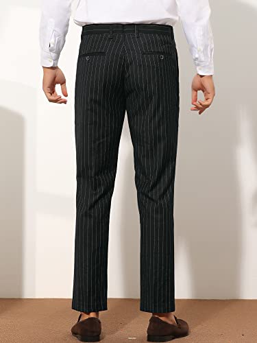 Lars Amadeus Formal Striped Dress Pants for Men's Slim Fit Flat Front Office Business Trousers3