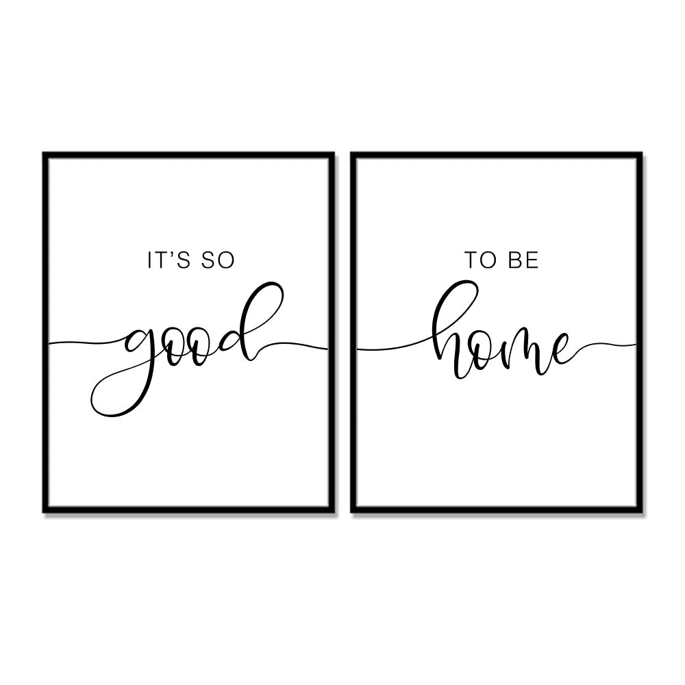 It's So Good to Be Home Wall Art Set of 2 Prints Living Room Decor Above Couch Wall Decor Bedroom Quote Prints Stay Home Decor UNFRAMED 11x14inch