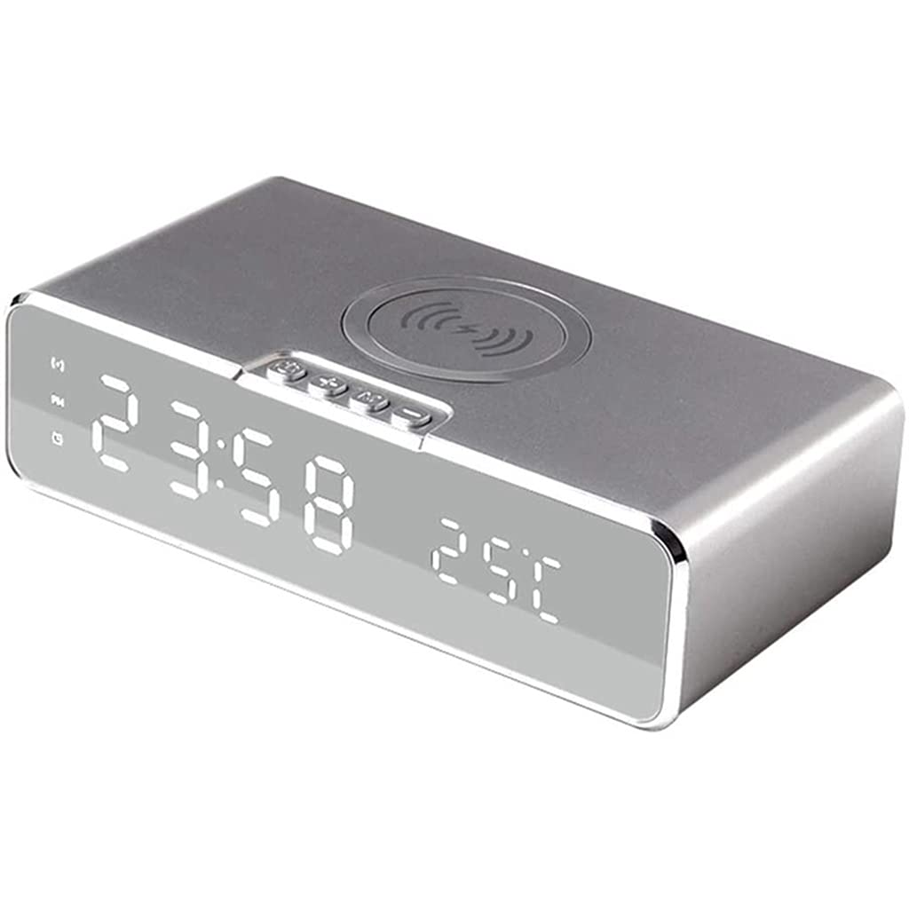 Hrwly Grey Digital Alarm Clock With Charging, Charger Day Date Temperature Adjustable Brightness(Grey)
