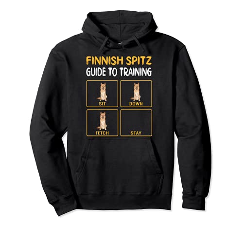 Funny Finnish Spitz Guide To Training Dog Obedience Pullover Hoodie, Black